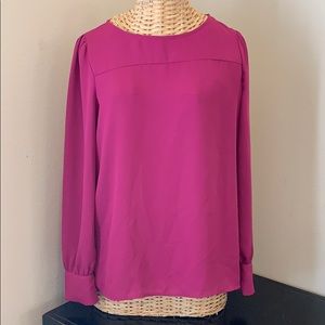J. Crew magenta long sleeve blouse